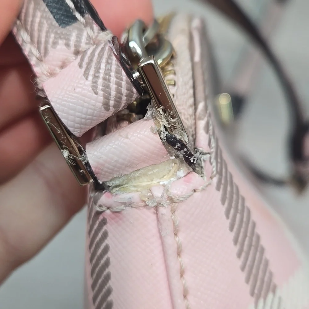 Katw Spade NY Women Pink Plaid Crossbody Bag